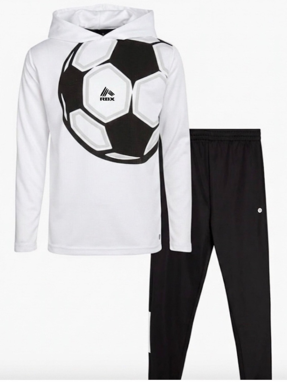 RBX White and Black Soccer Hoodie & Pants Set